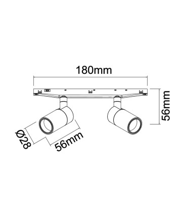 MAGNETO mini * FOCO LED 5W+5W  38º NEGRO